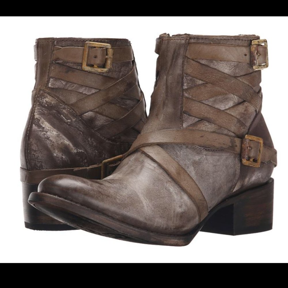 FREEBIRD BY STEVEN SAMMI LEATHER ANKLE BOOTS SZ 7,NEW